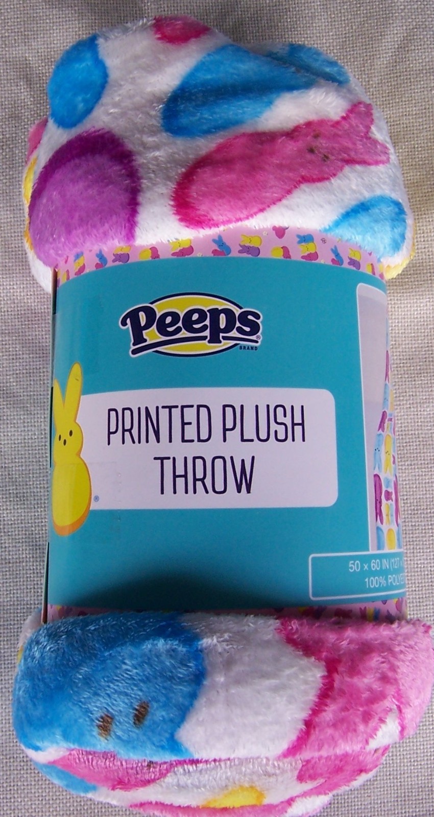 PEEPS Printed Plush Throw Blanket 50x60 "Rainbow Peeps" Pattern 2026 Easter NEW