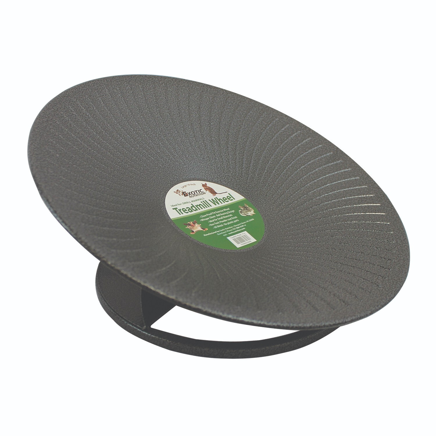 Treadmill Wheel 14" Black - Flying Saucer Pet Exercise Wheel - Durable All Metal