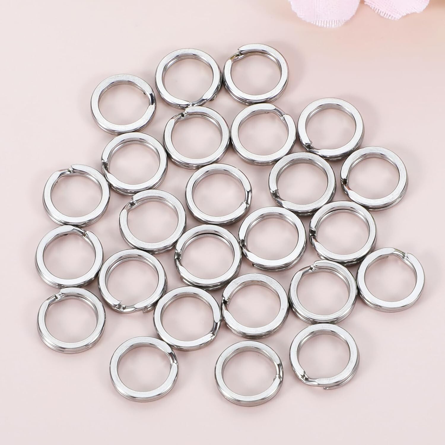 30pcs Split Rings 8mm Stainless Steel Small Key Chain Mini Keychain Rings Spl...