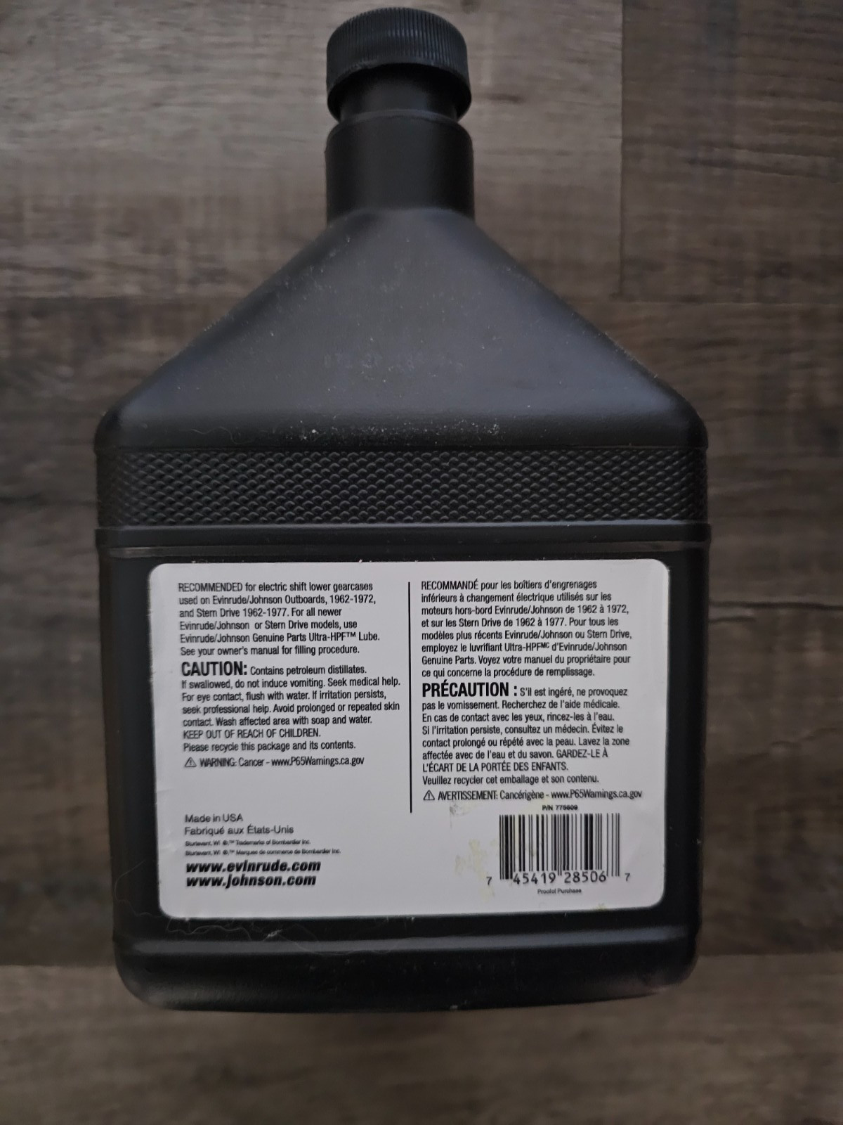 OMC Johnson/evinrude BRP 775609 OEM Gear Lube Premium Blend 32oz Oil 0775609