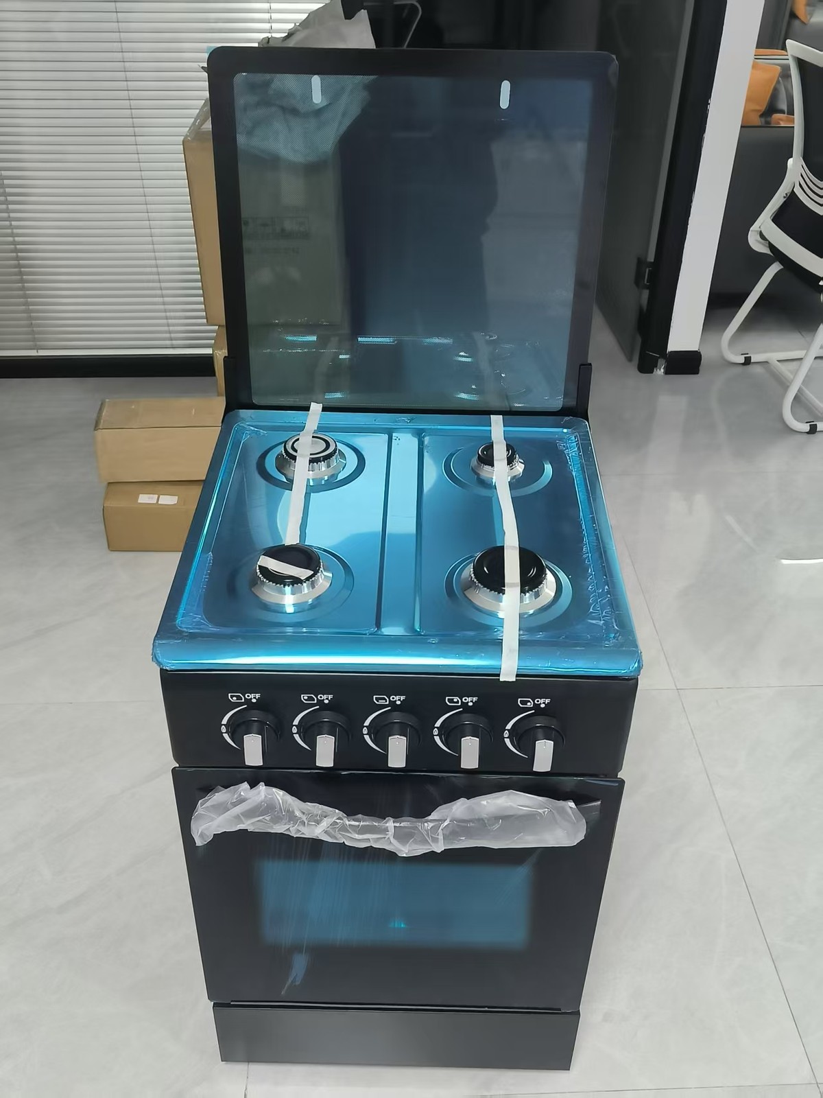 20" Free Standing Gas Stove Oven Range,4 Burner LPG Cooktop with 60L Oven