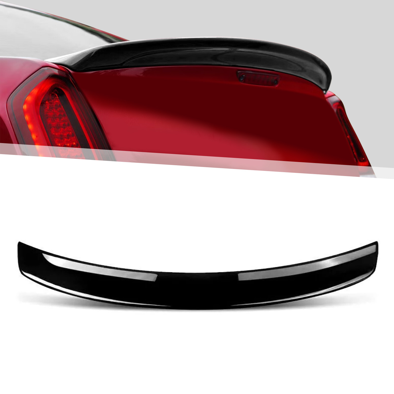 Fit For Chrysler 300 300C 2011-2023 Glossy Black Style Lip Spoiler Trunk Wing