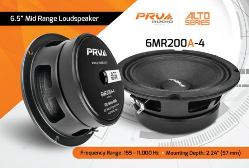 4x PRV Shallow 6.5" Midrange Slim Speakers Car Audio 200 Watts 4 Ohms 6MR200A-4