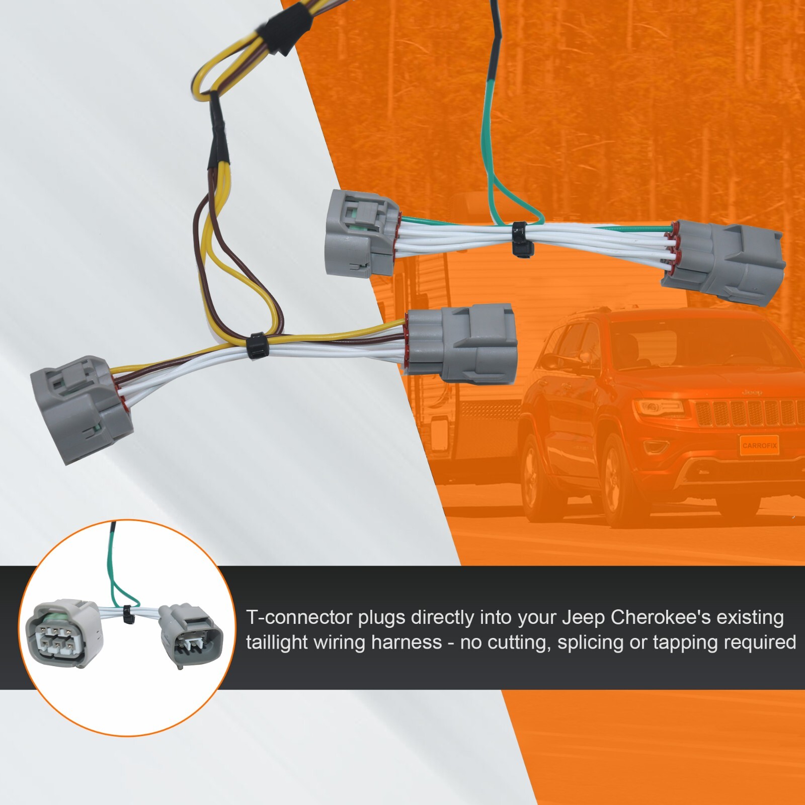 For Jeep Cherokee 2014-2018 4 Way Flat Trailer Tow Harness Custom Fit Connector