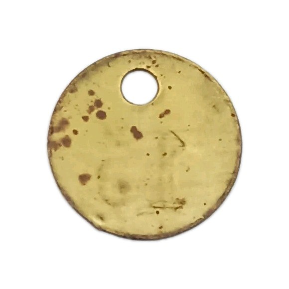 Number 15 Brass Metal Tag Vintage Numbered Keychain Stamped Mining Cattle Key