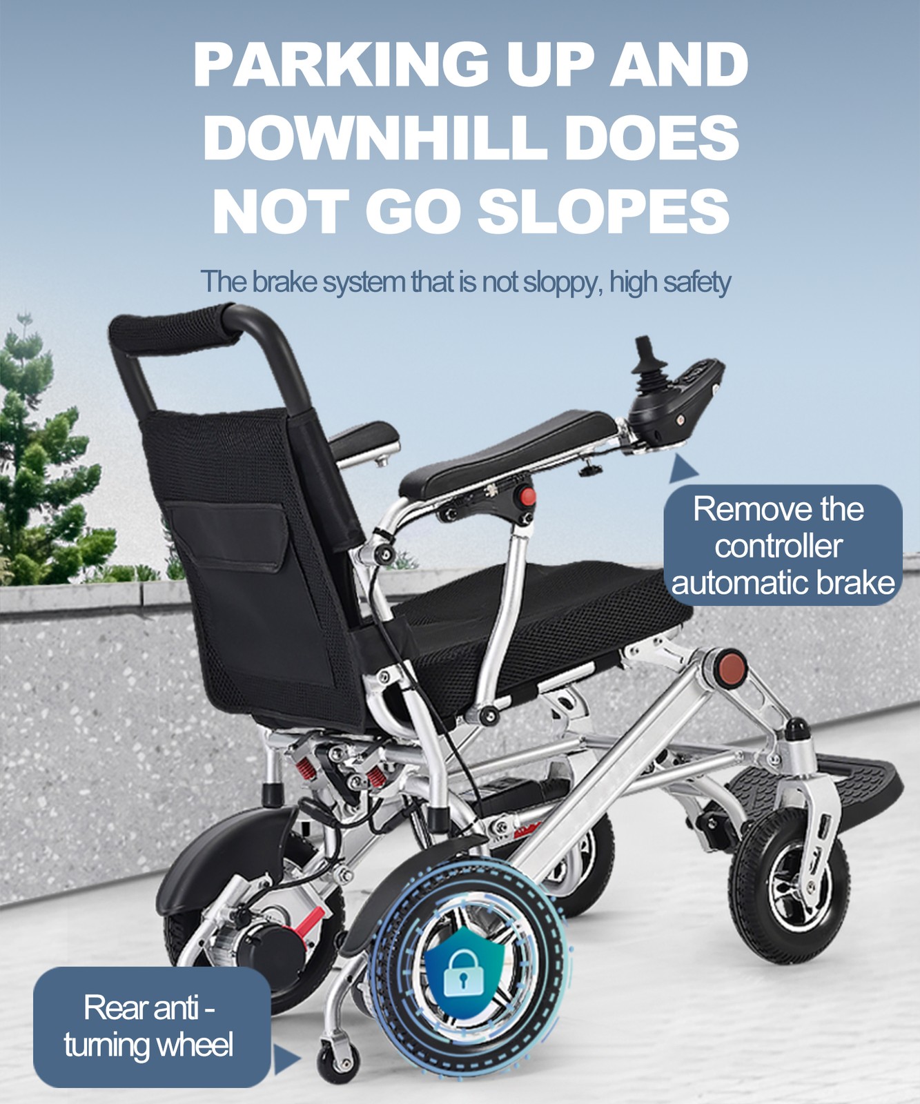 Foldable Electric Power Wheelchair 500W 12Ah Lithium Battery Portable Travel