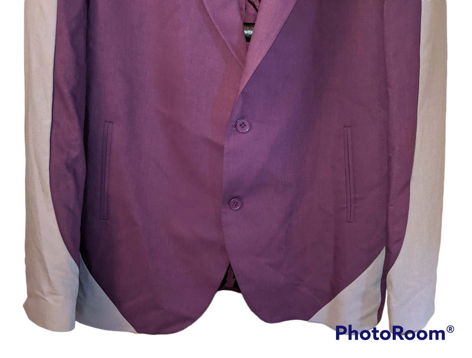 BoohooMAN Single Breasted Blazer Purple Contrast Relaxed Jacket Mens Sz 44 -NEW