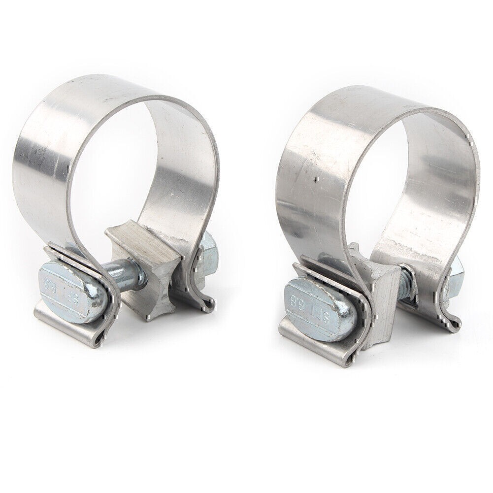 1.25" Wide Stainless Steel Muffler Clamps for Harley Electra Street Road