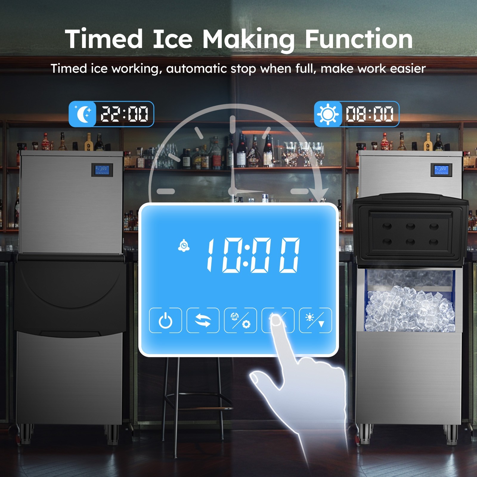 Heavy Duty 600Lbs/24H Commercial Ice Maker Machine 560LBS Industrial Ice Machine