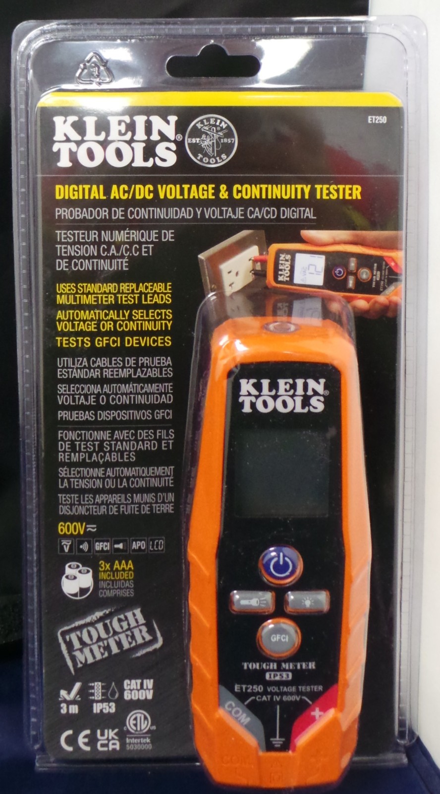 Klein Tools ET250 AC/DC Voltage and Continuity Tester BRAND NEW