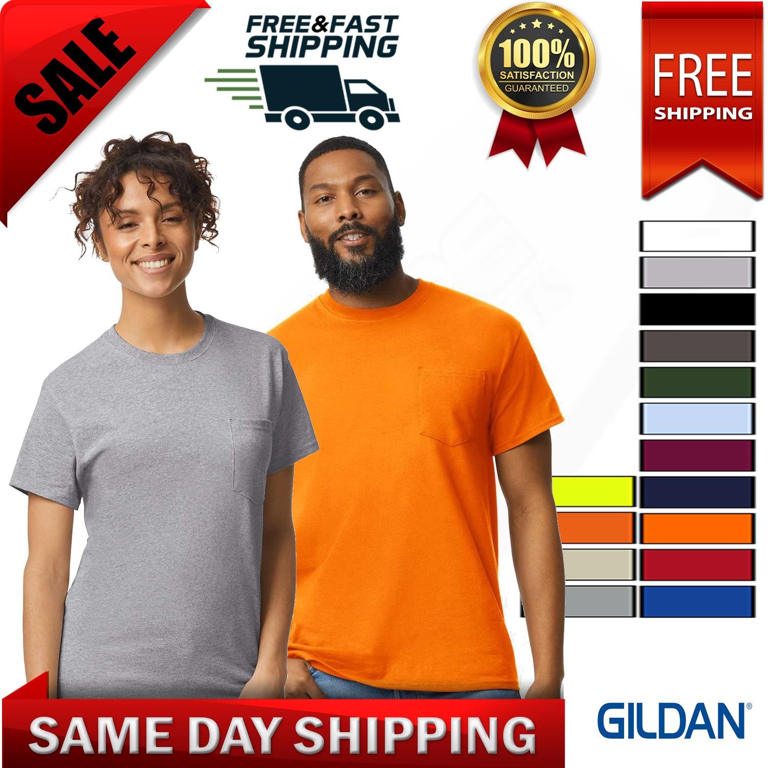 Gilda Mens Short Sleeve Cotton Crew Neck Stylish T-Shirt With Pocket 2300