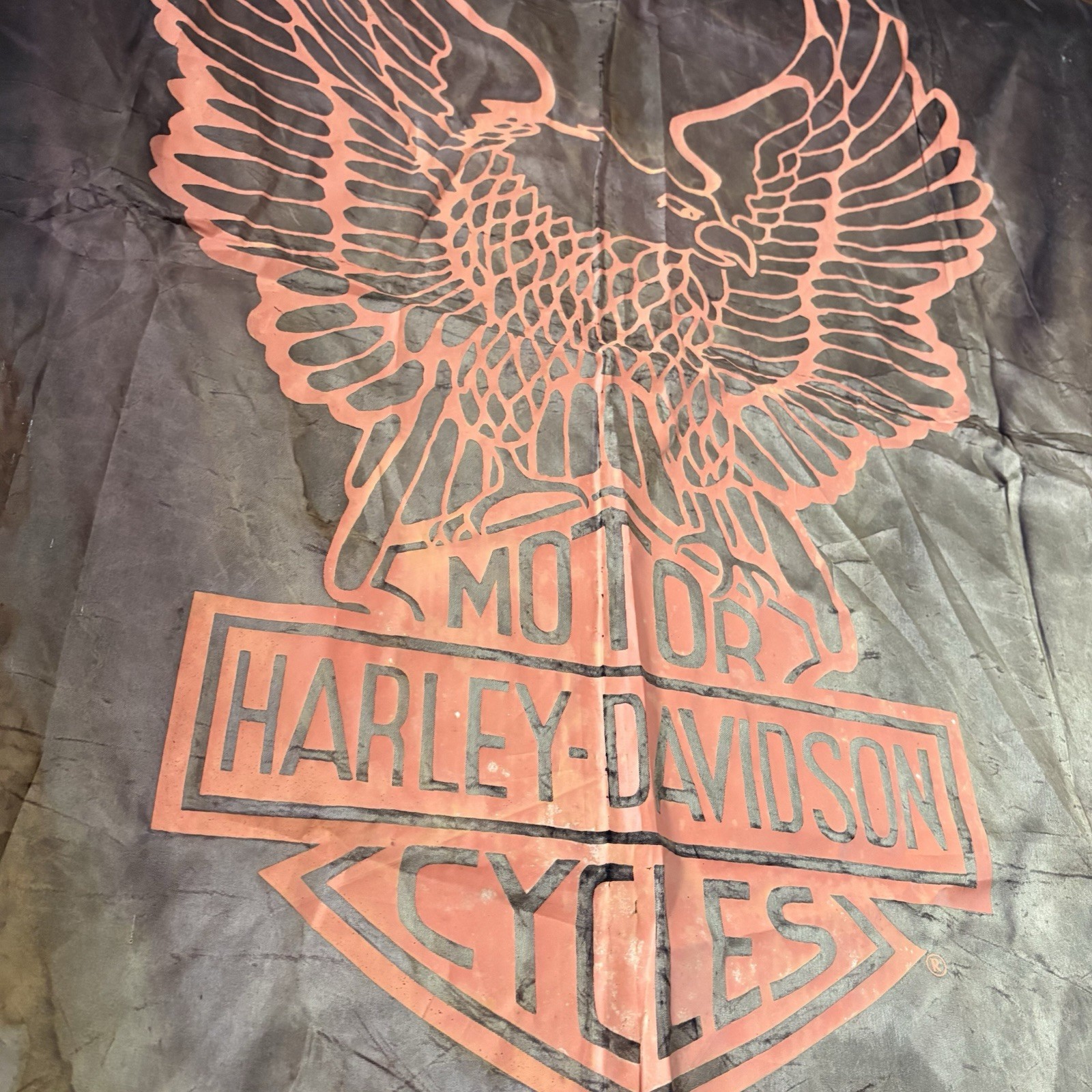 Super Sick Faded Vintage Rare 1984 Harley Davidson Eagle Shield Banner Promo