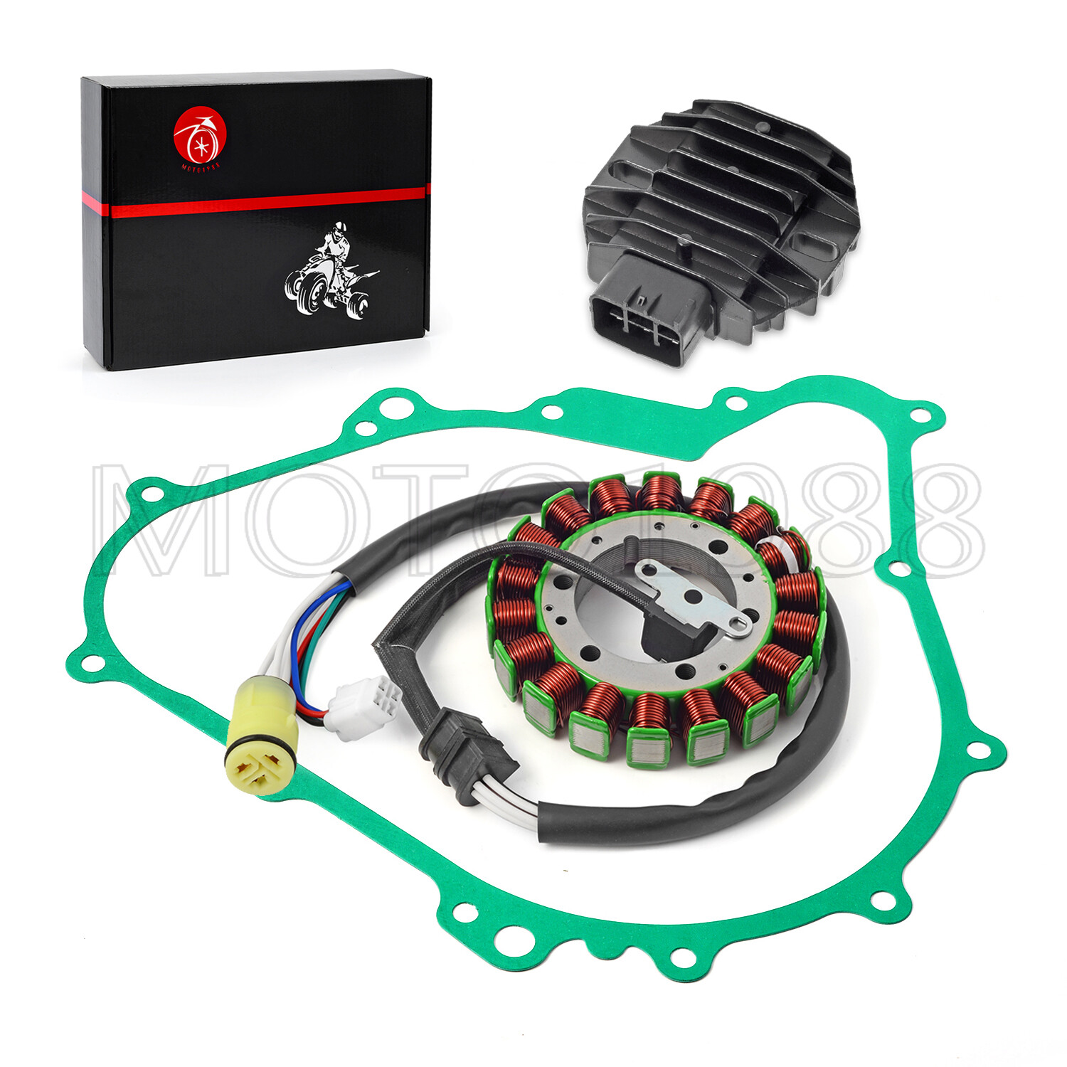 Stator & Regulator Rectifier W/ Gasket For Yamaha Kodiak 400 450 2003 04 05 2006