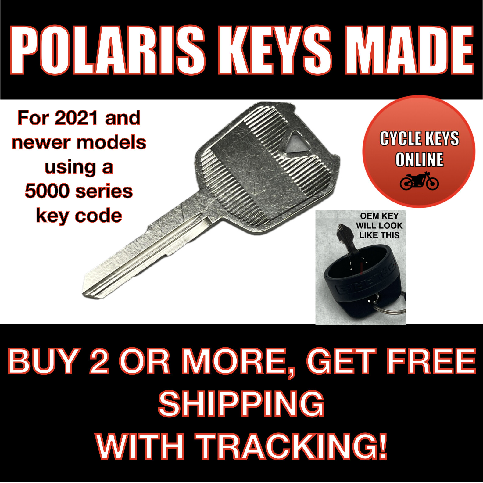 Polaris Keys Cut to Code ATV Ranger RZR key - 5000 series keys READ DESCRIPTION