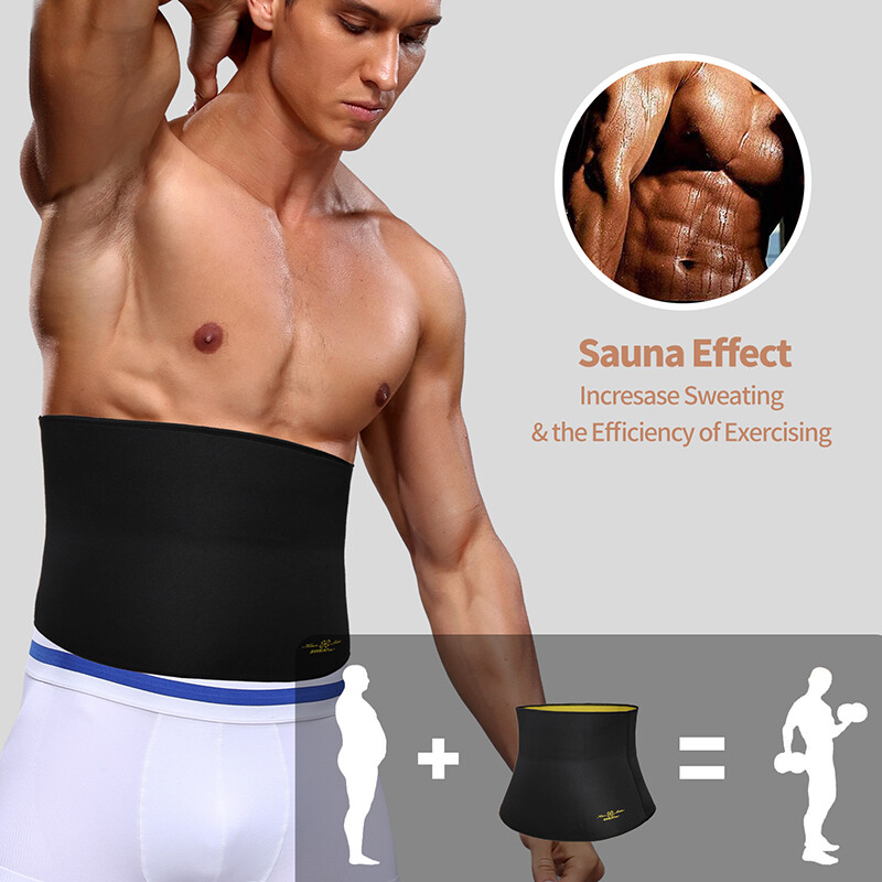 Men's Fat Burner Tummy Slim Body Shaper Neoprene Sauna Sweat Belts Waist Trainer