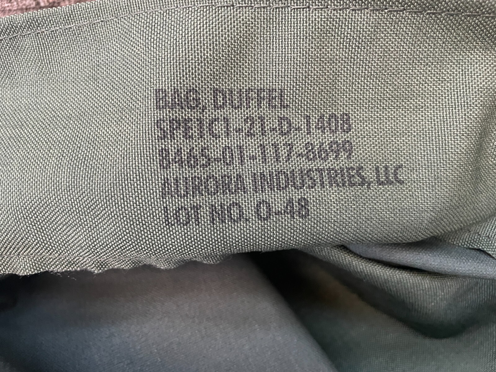 -NEW- US Military Army Duffle Duffel Bag, OD Green, HD Nylon, Top Load