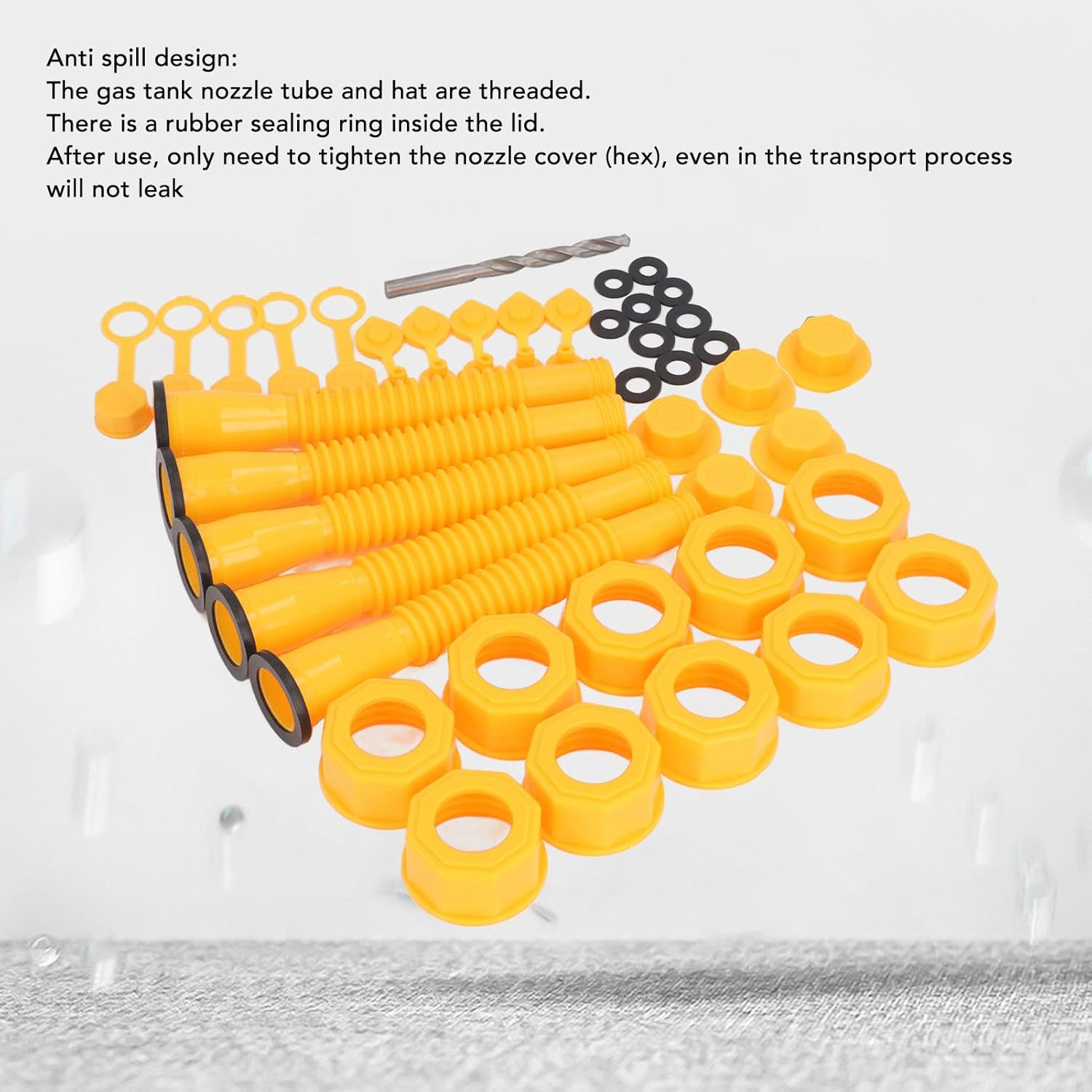 5X Replacement Gas Can Spout Nozzle Vent Kit For Plastic Gas Cans Old Style Caps