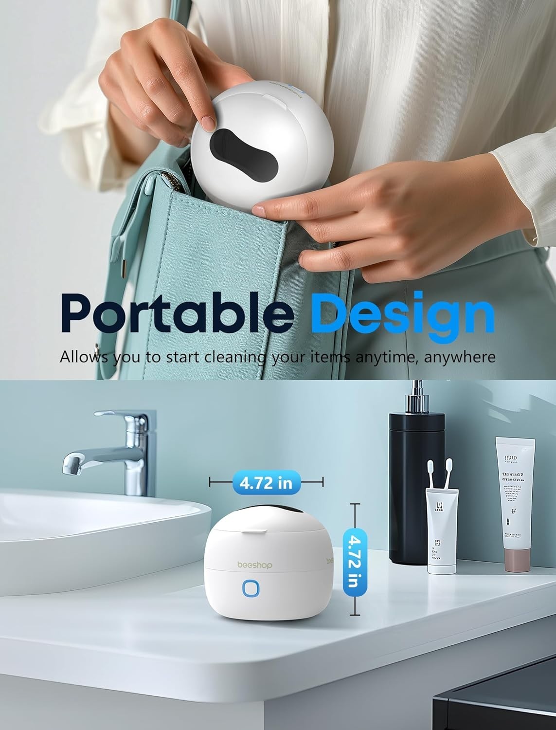 Ultrasonic Retainer Cleaner Machine – 45kHz Dental Pod for Retainers,