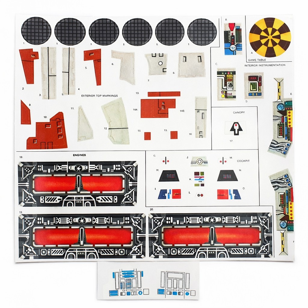 Vintage Star Wars Millennium Falcon PreCut Replacement Stickers Kenner 1978-1985