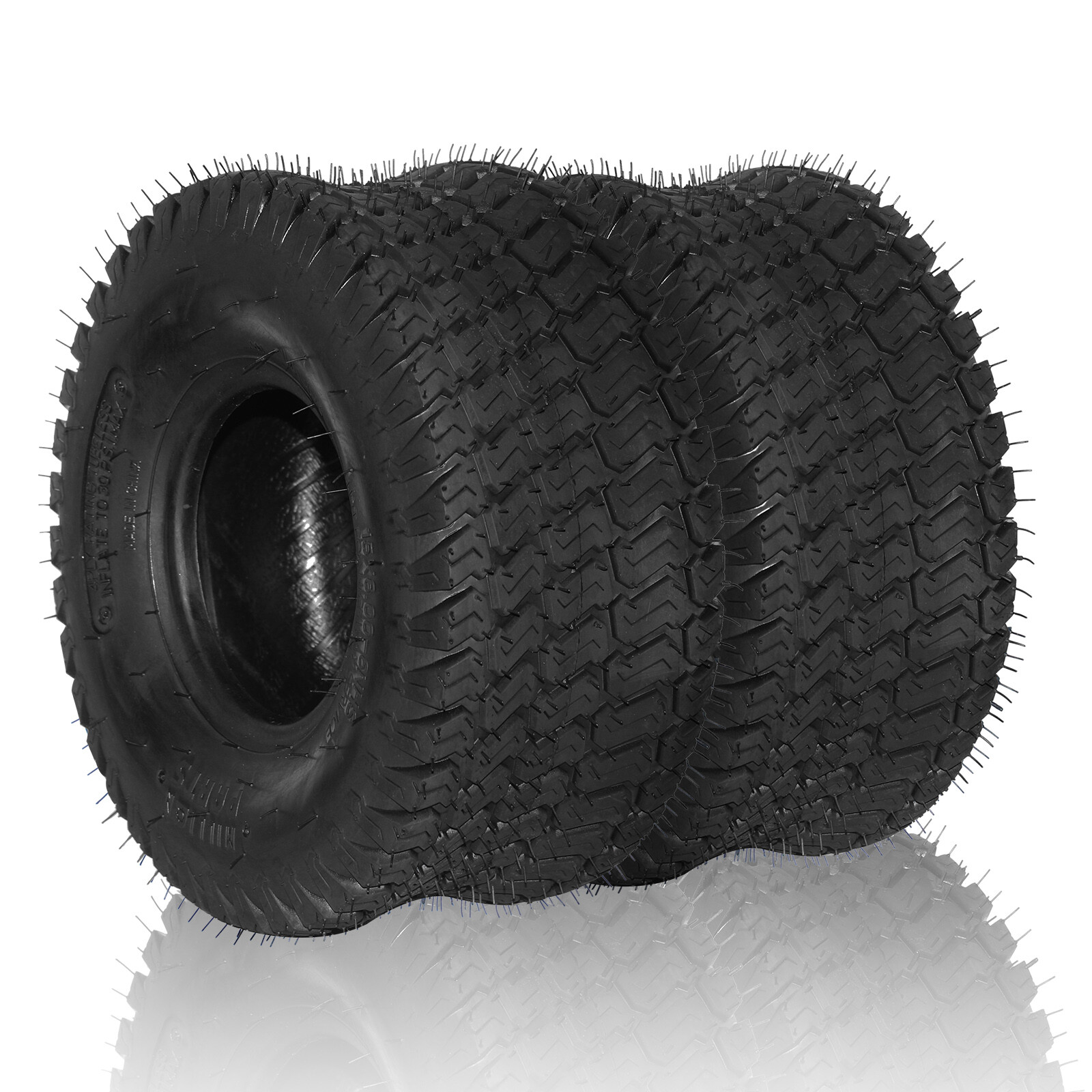 Two 15x6.00-6 Turf Tires Lawn Mower Tractor 4 Ply Rated 15x6-6 Tubeless 570Lbs