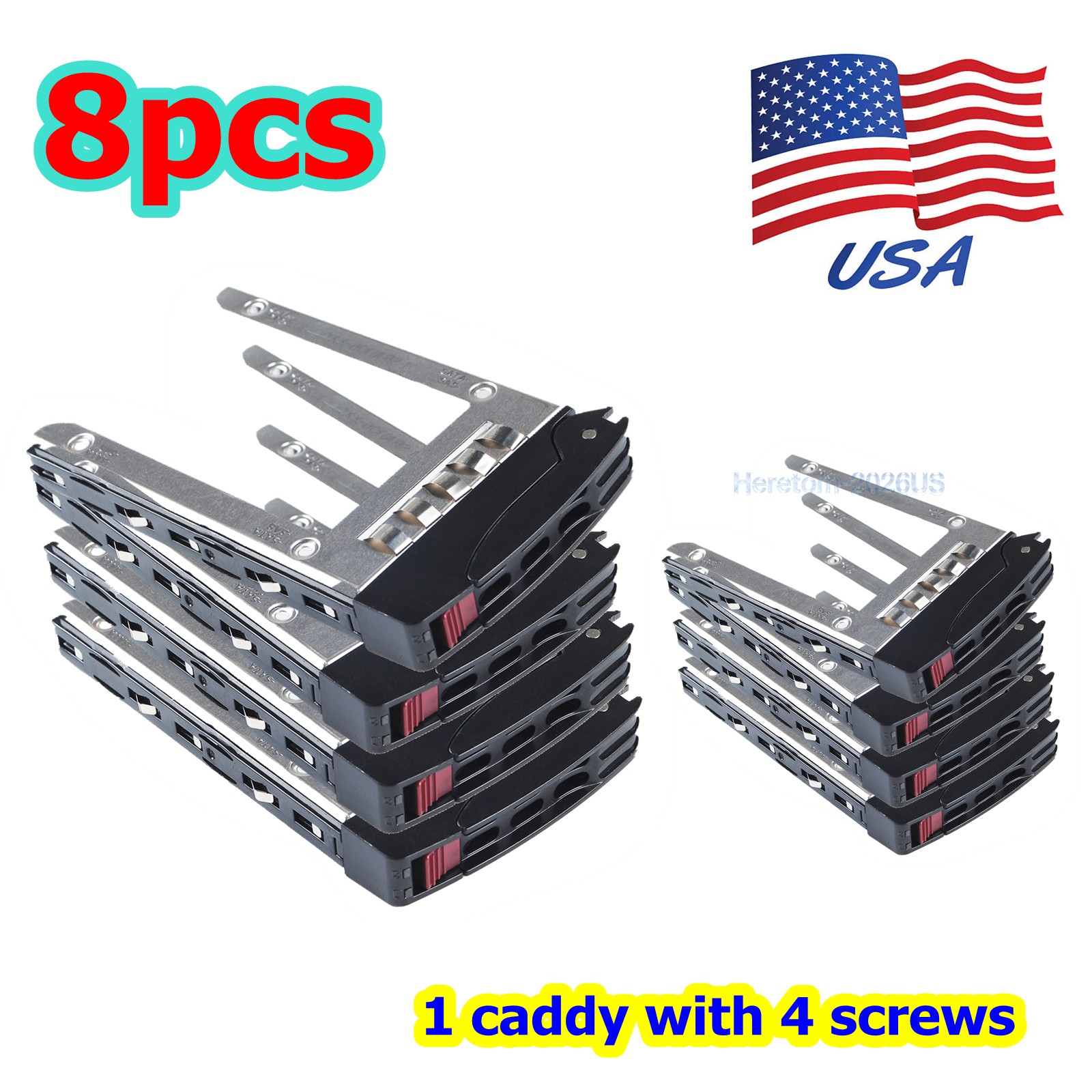 Lot of 8x Supermicro Gen-3 2.5in SFF Hard Drive Bracket Caddy Tray SSD Carrier