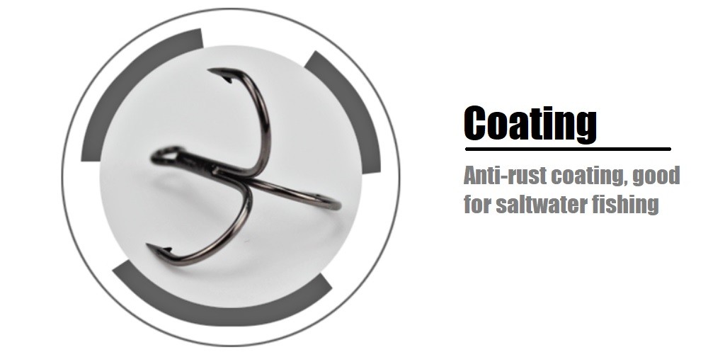 30 Hooks for Each Pack Black Nickle Cutting Blade Forged Treble Hooks FH31HP30