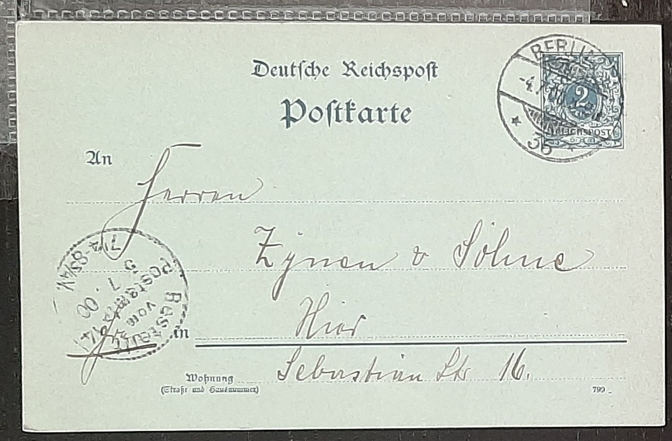 y(GER-860) GERMANY 1900 REICHPOST 2pf postal postcard used (3) different cards