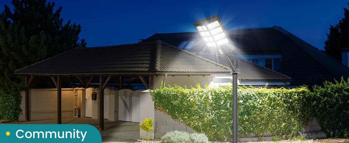 PFCTART Solar Parking Lot Light 100000LM Commercial Outdoor Solar Streets Light