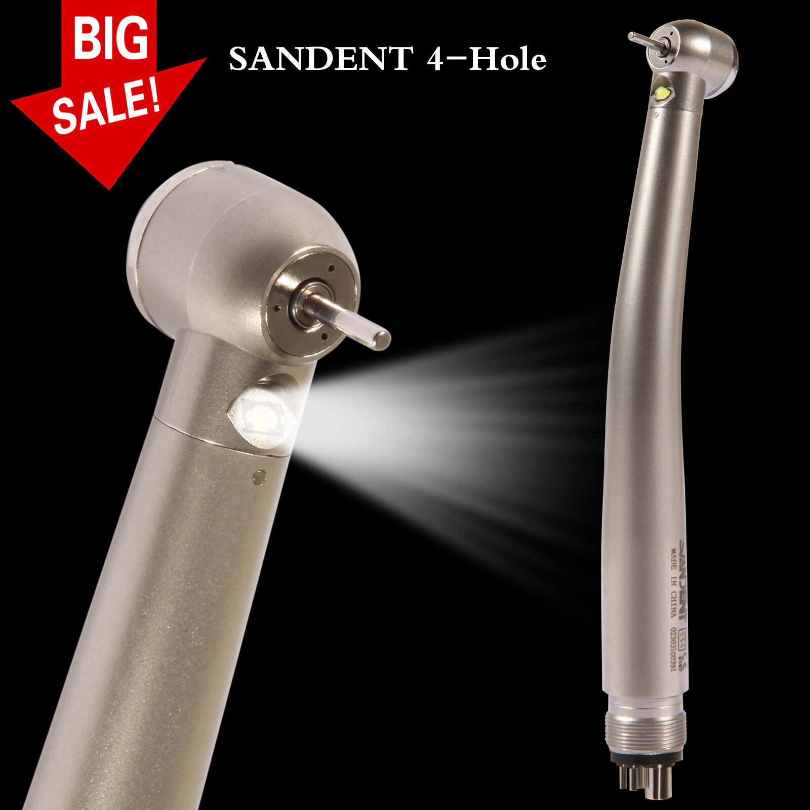 Dental LED E-generator High Speed Handpiece with Light 4 Hole For NSK Drill