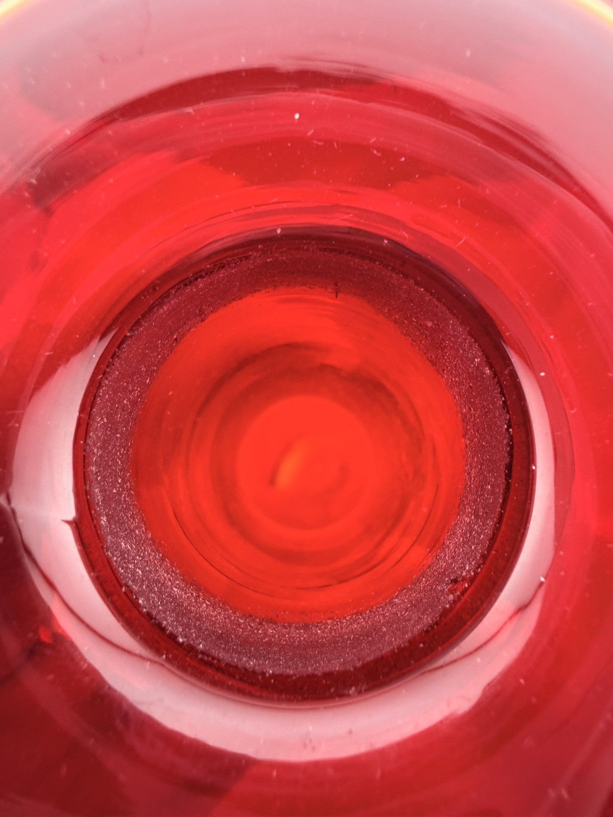 Vintage Blenko Red Glass Decanter Hand Blown Mid Century Modern Art Glass Ruby