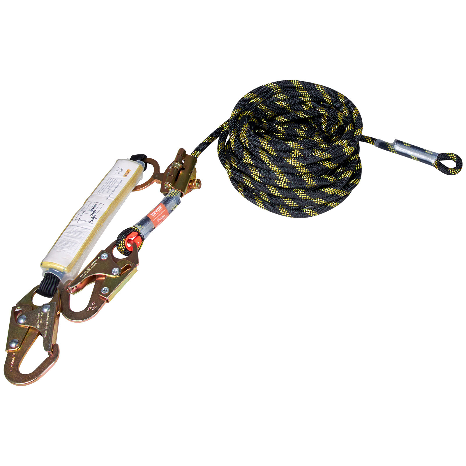 Vertical Lifeline Assembly 50ft Fall Protection Polyester Rope 30 KN ANSI