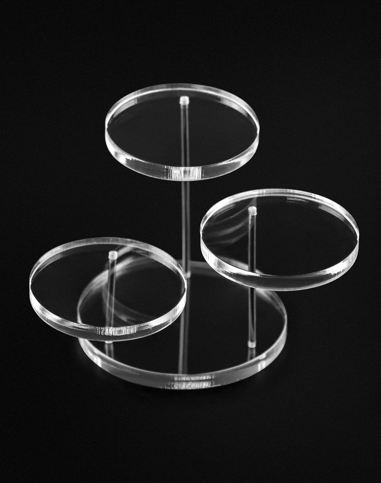 Round Acrylic Products Display Riser Stands, 3 Tier Jewelry Display Stands fo...