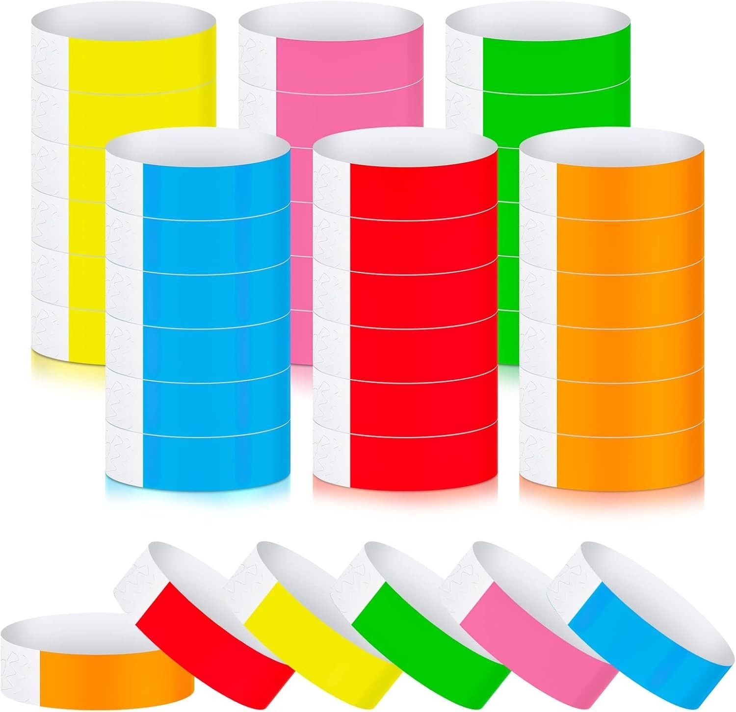 Adhesive Neon Wristbands - 600 Colorful Waterproof Bands for All Occasions