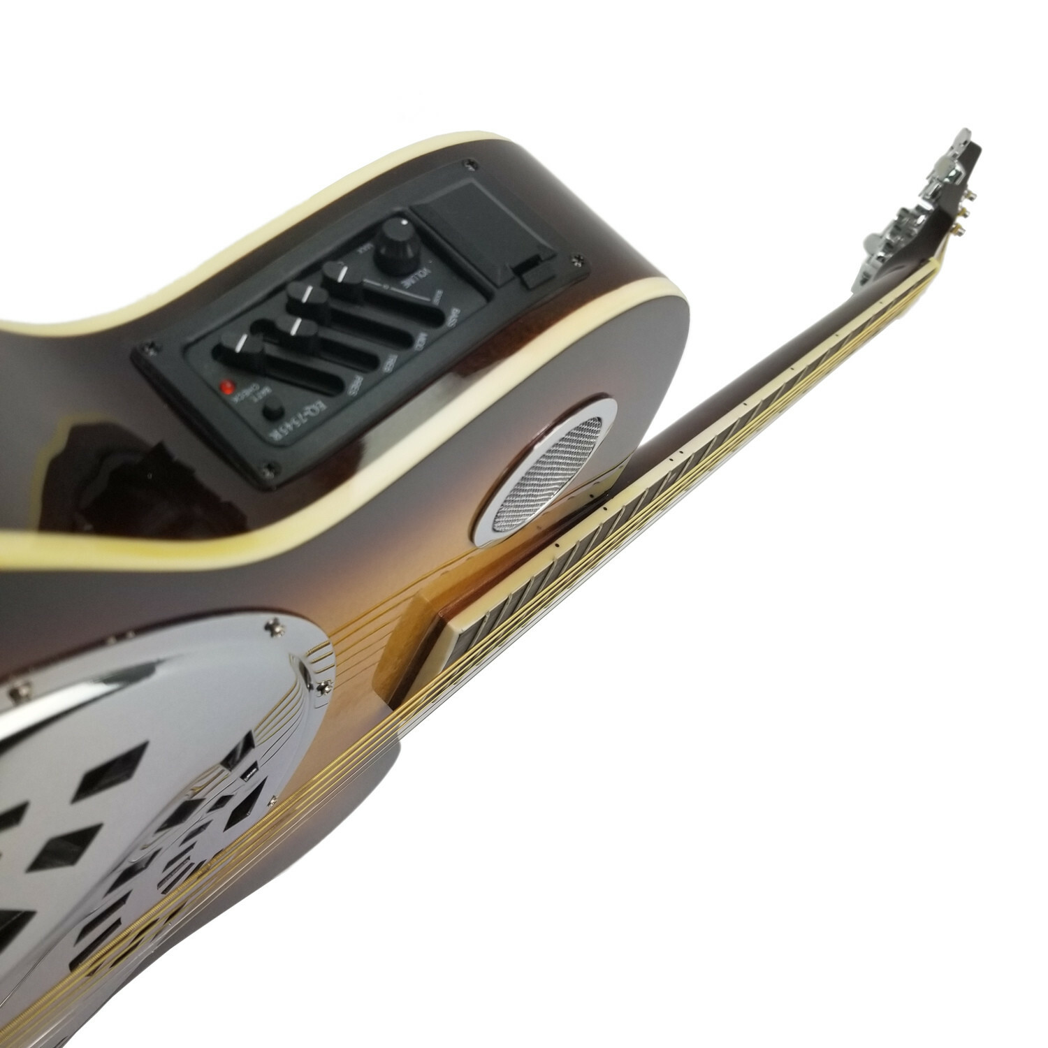 Zenison Steel Pan Acoustic Electric Resonator Guitar Single Cutaway Sunburst