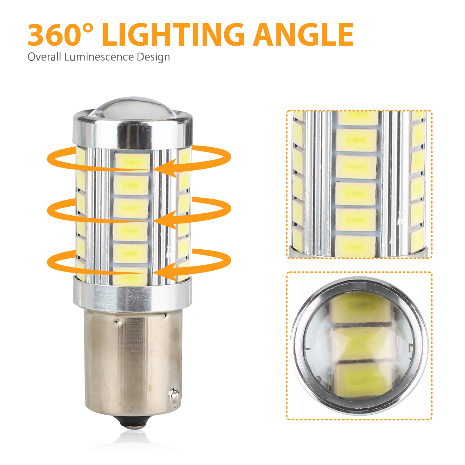 4x 1156 BA15S 33SMD LED Interior Light Bulb Tail Brake Reverse Turn Signal White