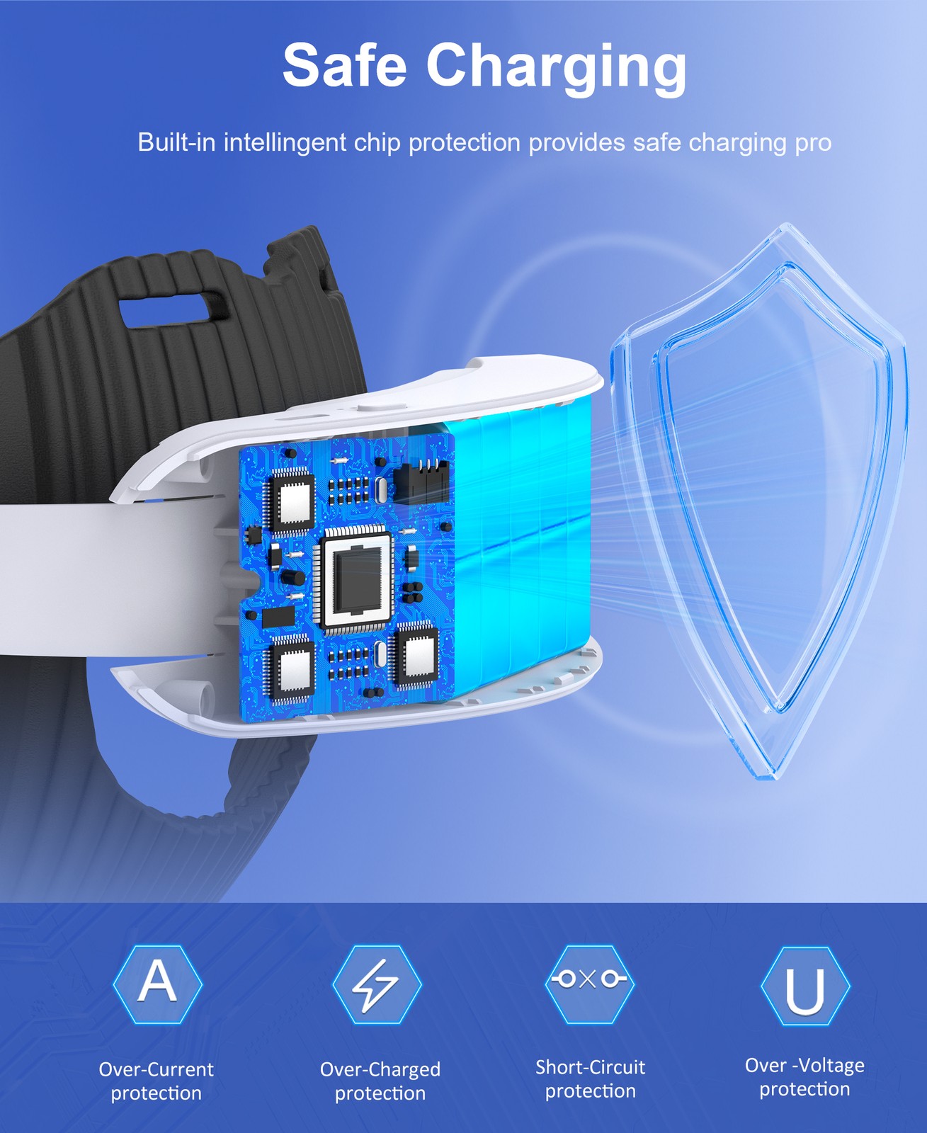 Head Strap with 10000mAh Battery Pack for Meta Quest 3S/Quest 2/3, VR Headset