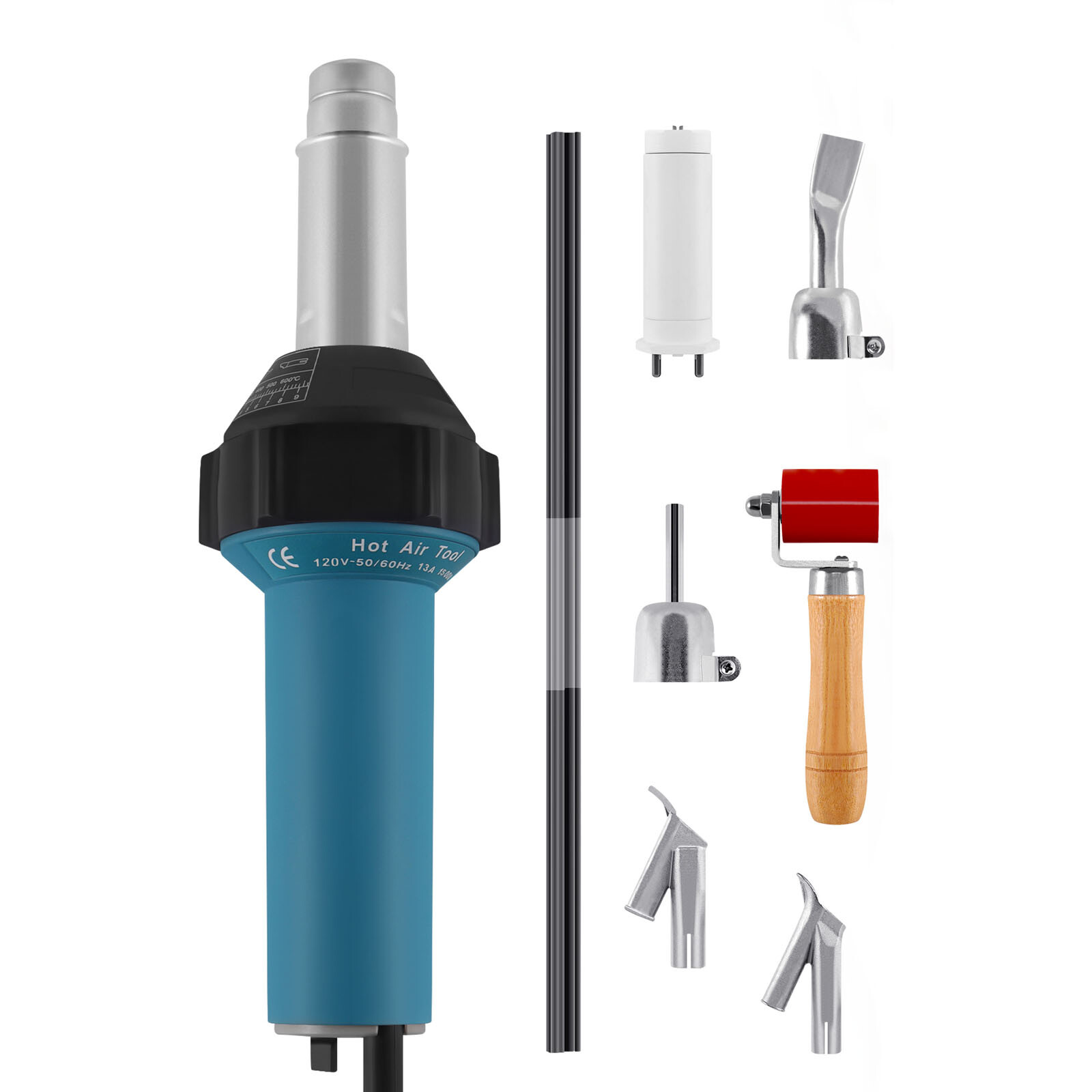 Hot Air Plastic Welder 1600W PVC TPO Vinyl Heat Gun Torch Accessories Set