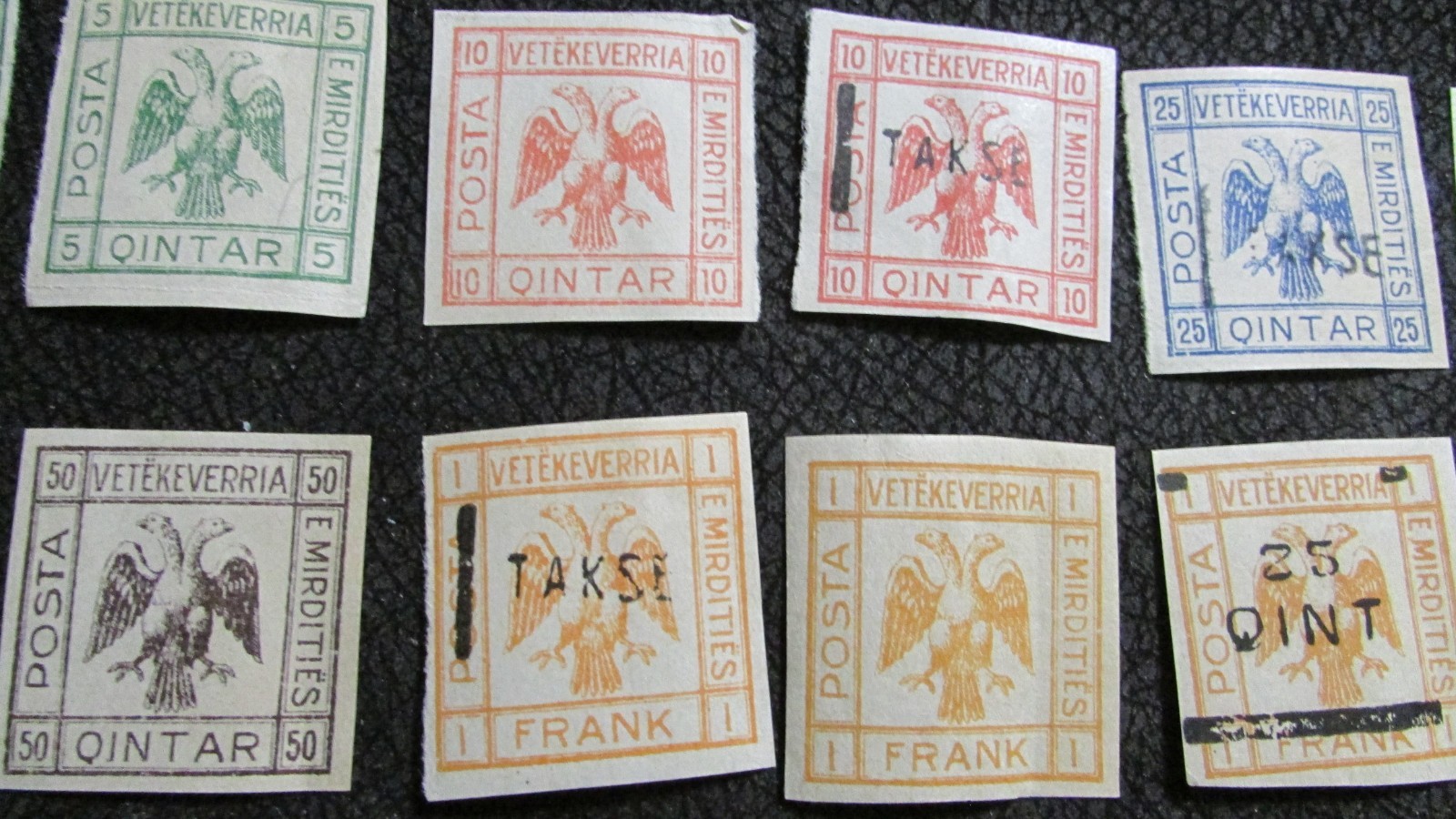LOT OF 11 ALBANIA 1920s CINDERELLA Two Head Eagle Takse Stamps Unissued MH