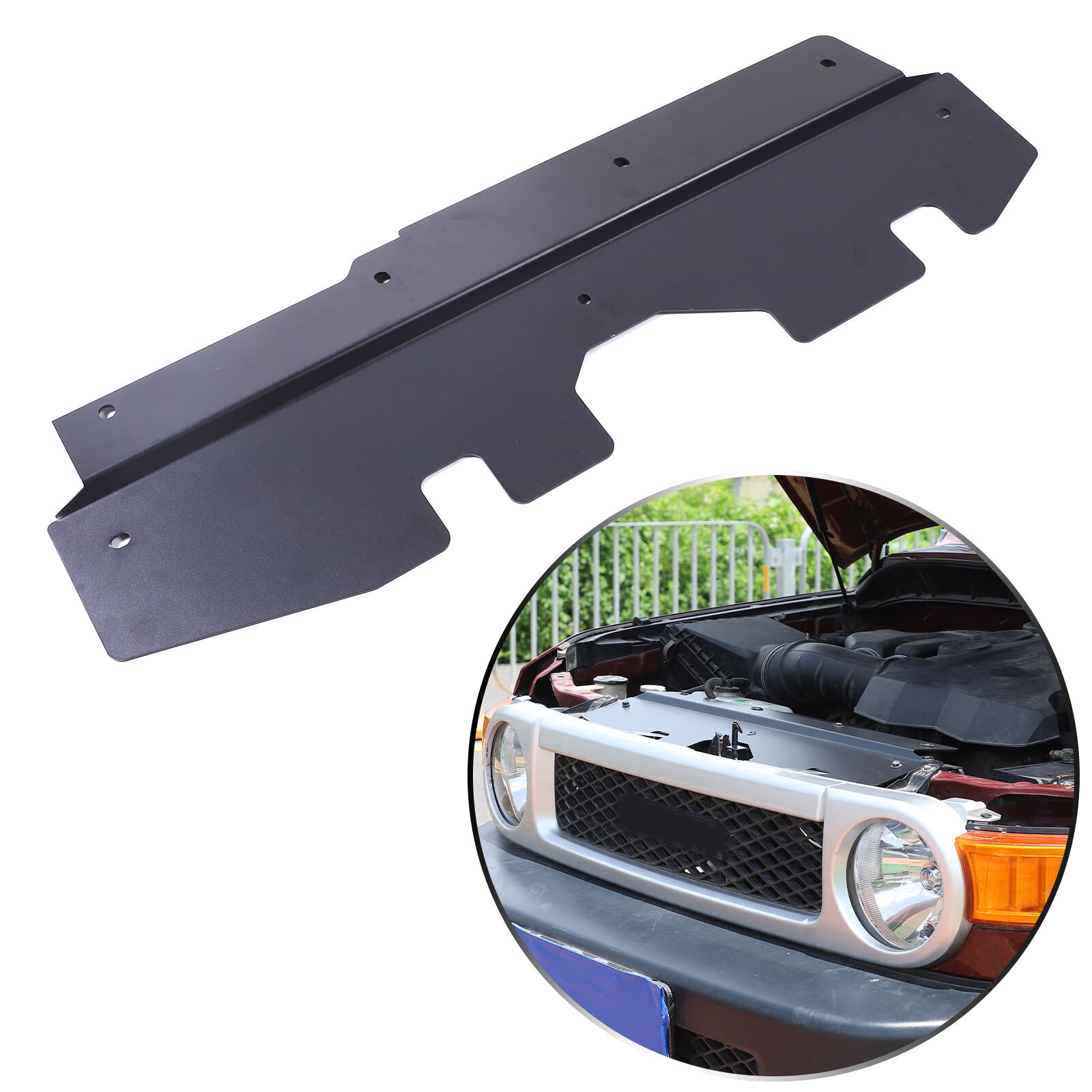 Aluminum Alloy Radiator Cooling Plate Black For Toyota FJ Cruiser 2007-2021 1PCS