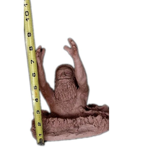 Clay Sculpture of St. Peter Walking on Water Reaching for Jesus Mathew 14 28-31