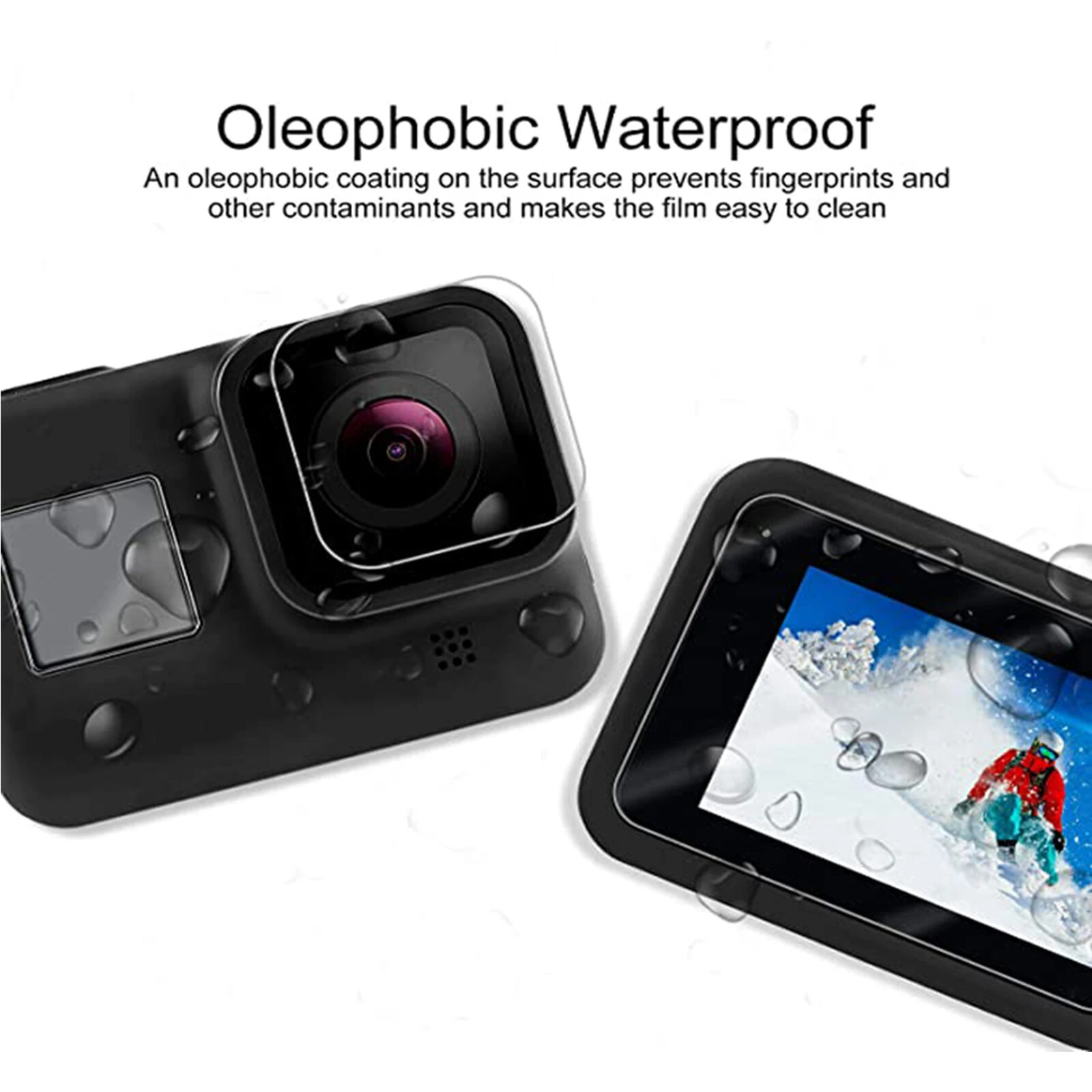 Black Silicone Case for GoPro Hero 12/11/10/9 Screen Protectors Lens Caps Kit