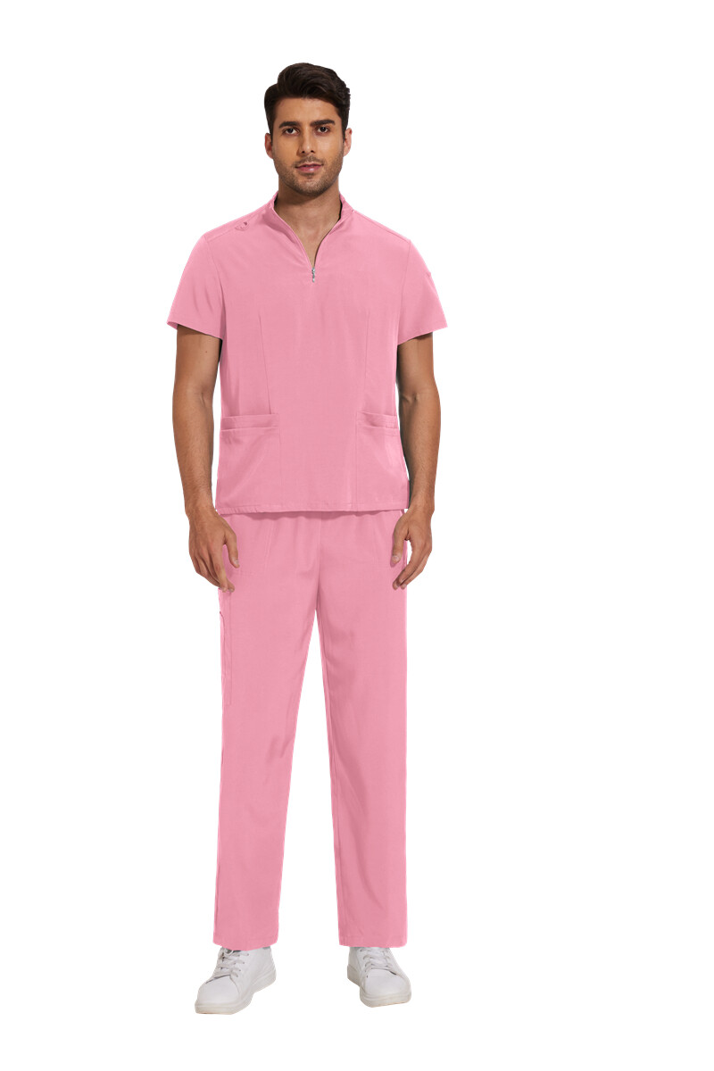 NiaaHinn Uniform Men Scrub Set Medical Doctor Scrub Uniform Zipper-Top Unisex