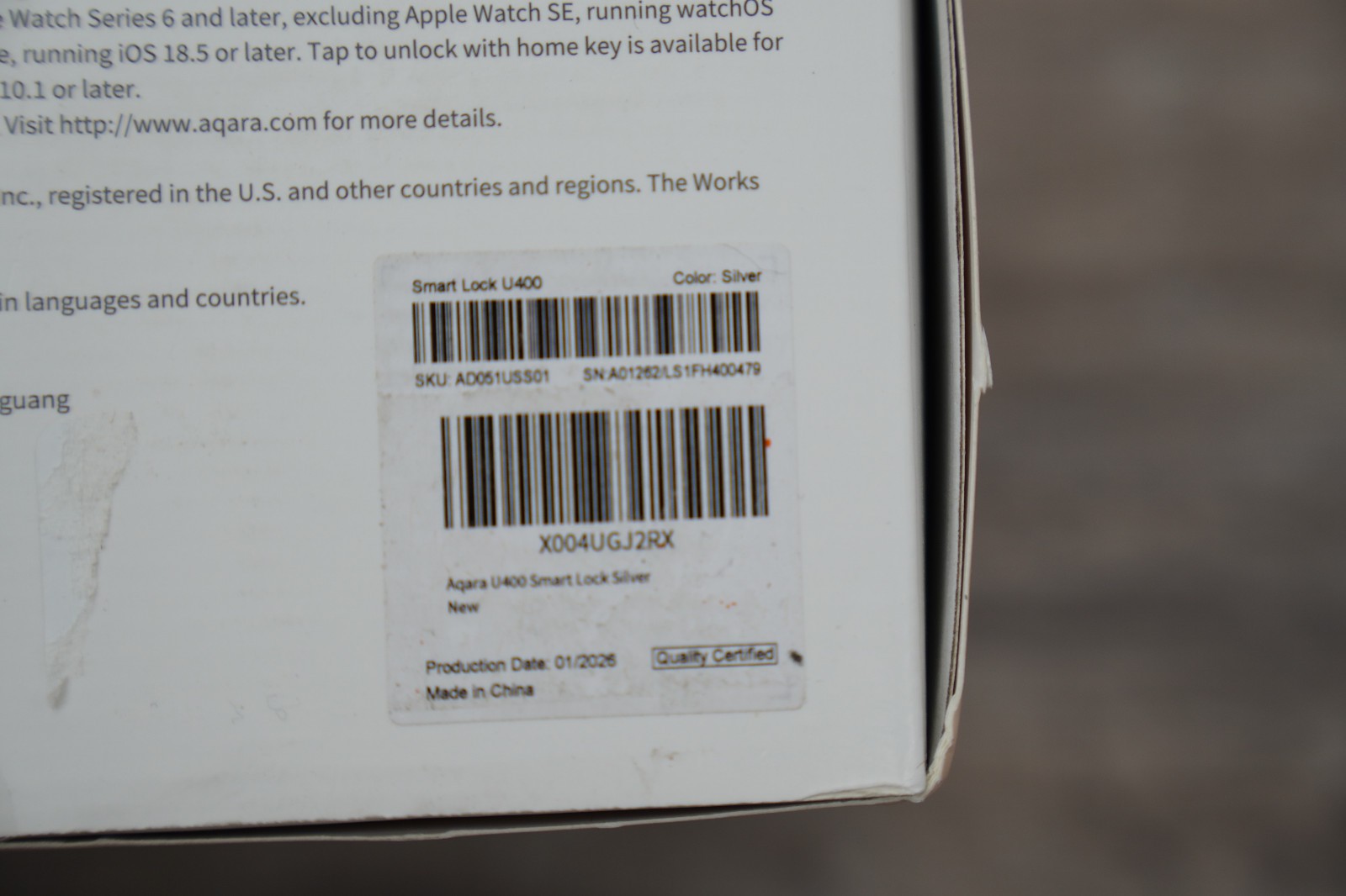 Aqara U400 Smart Lock (Keypad, Handsfree Unlock, Fingerprint Reader, Open Box)