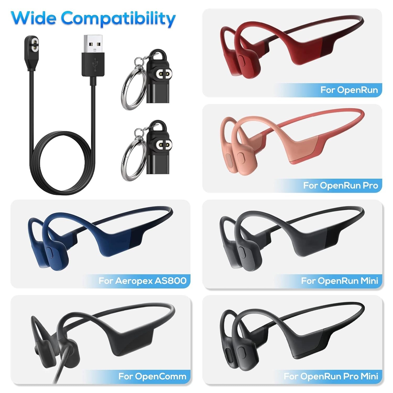 Charging Cable For Shokz OpenRun Pro Bluetooth Bone Conduction Headphones S810