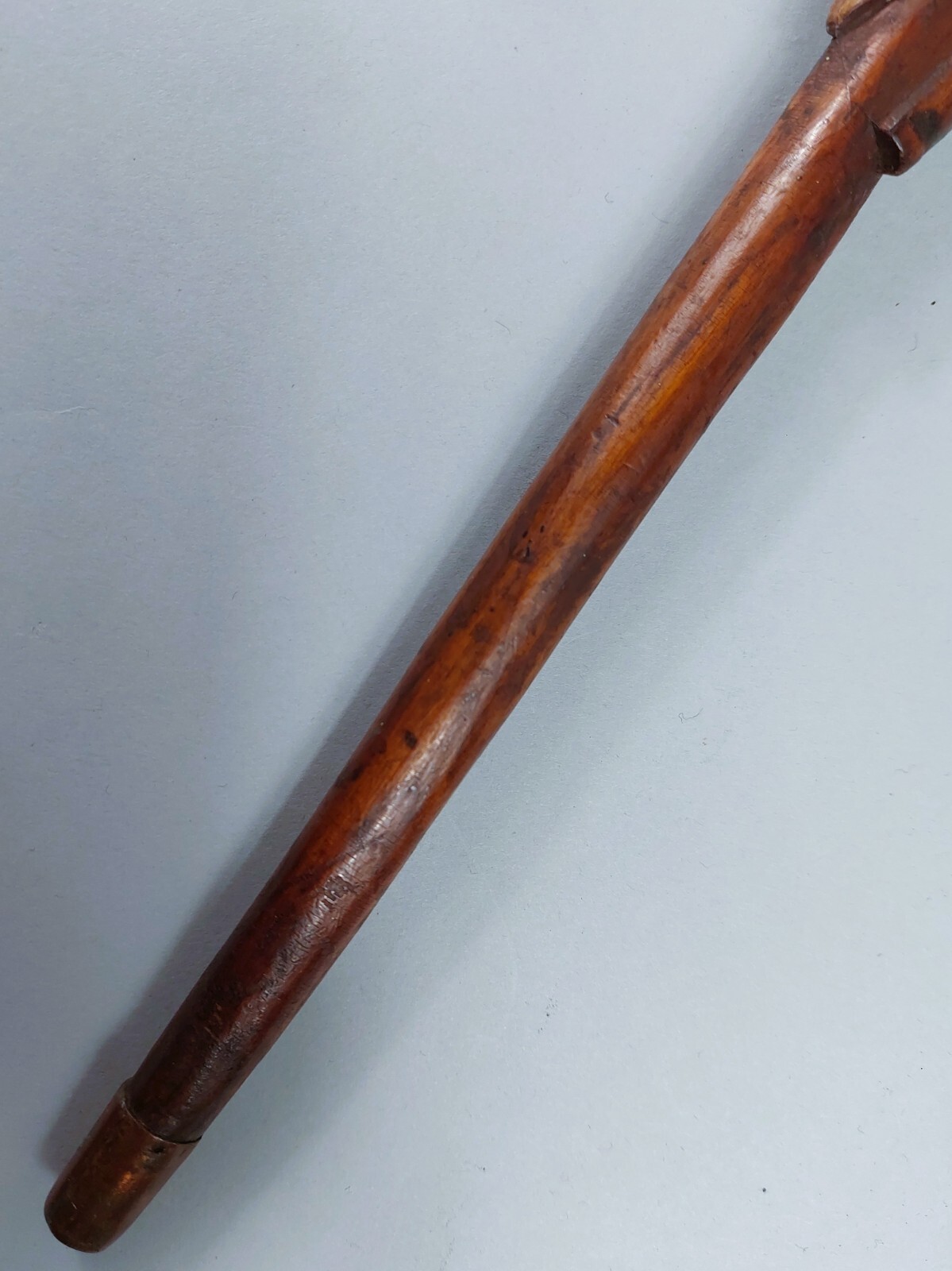 Antique Diamond Willow with Snakes & Brass Tip Walking Stick Cane Native America