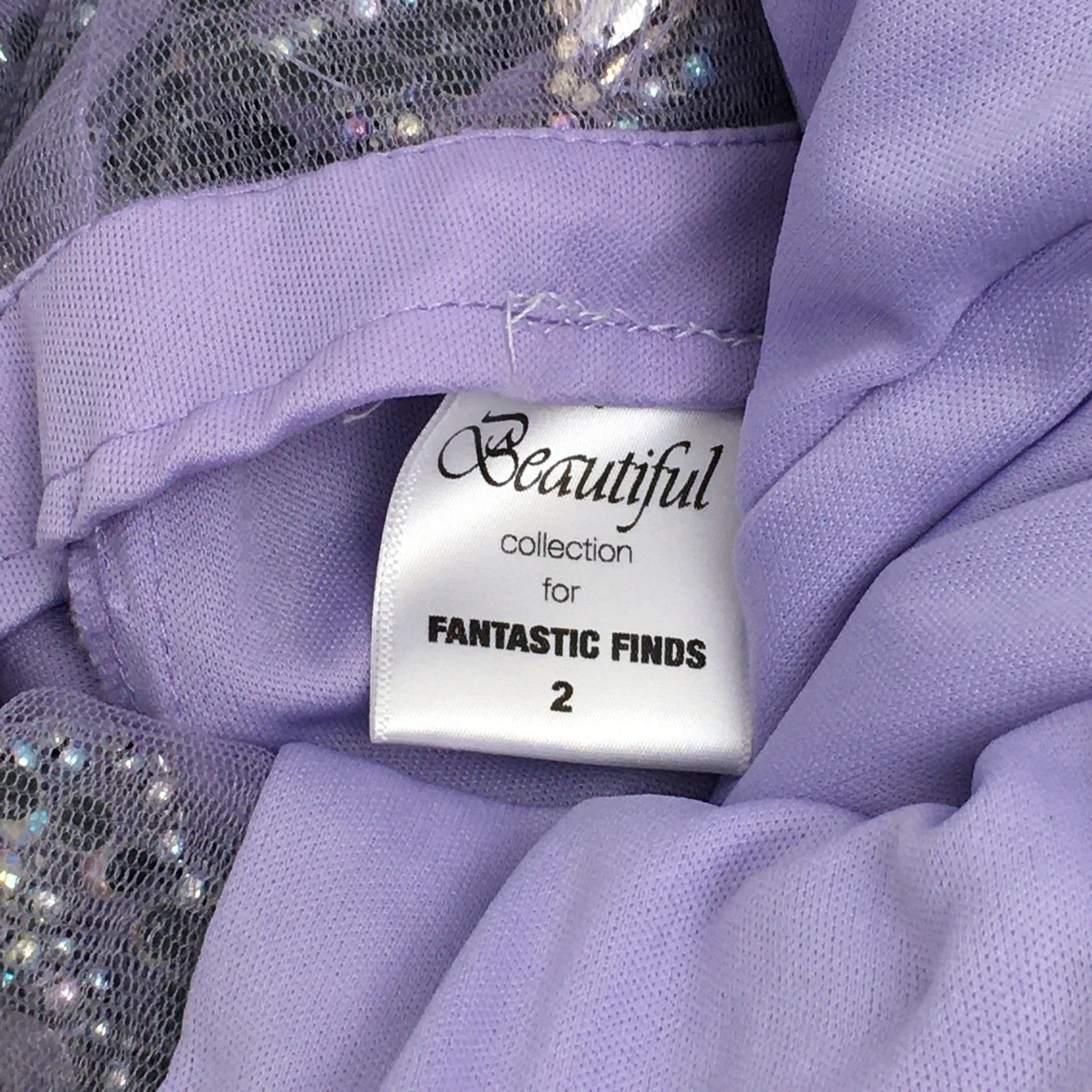 Fantastic Finds Gown Girls Size 2 Lavender Rhinestone Embellished Pageant Dress