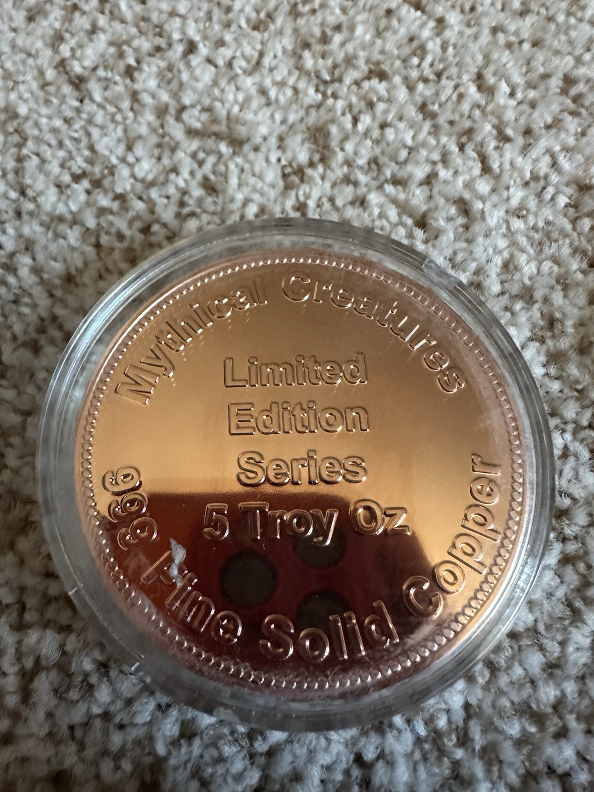 5 ounce copper limited edition colorized Mythical Creatures Loch Ness Round Coin