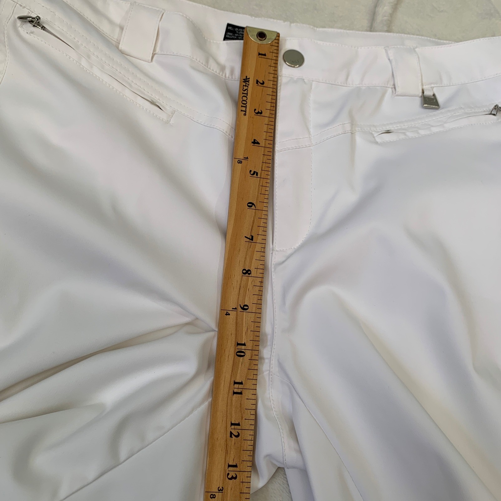 Nils Womens White Ski Pants Straight Leg Zippered Pockets Snow Trousers Size 14