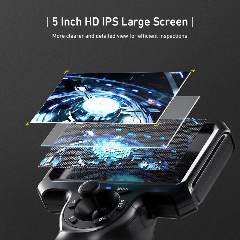 Ralcam Joystick 5" Endoscope Camera with Light Inspection Camera 360° Borescope