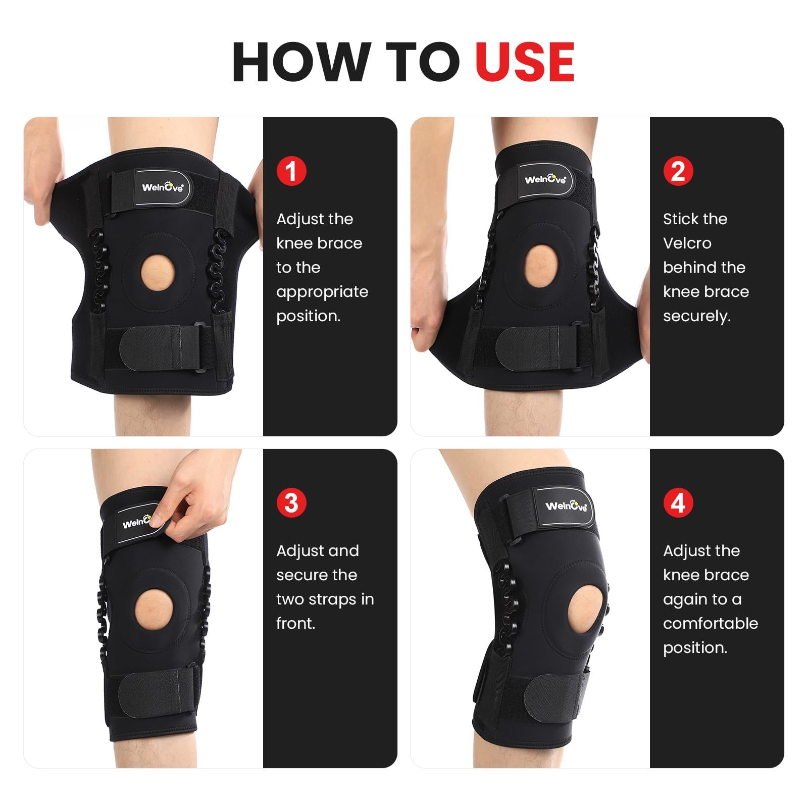 XLarge Knee Brace Side Stabilizer Adjustable Compression Meniscus Tear ACL
